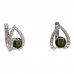 BG earring circular 473-90 - Metal: Silver 925 - rhodium, Stone: Garnet