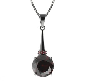 BG přívěs kruhového tvaru 475-C Stříbro 925 - ruthenium (30-90dní) Granát