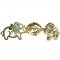 BeKid, Gold kids earrings -1158 - Switching on: Screw, Metal: Yellow gold 585, Stone: Dark blue cubic zircon