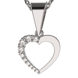 BG zlatý diamantový přívěšek srdíčko 1263 Bílé zlato - 585 Diamant lab-grown