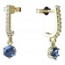 BeKid, Gold kids earrings -1294 - Switching on: Pendant hanger, Metal: Yellow gold 585, Stone: Light blue cubic zircon