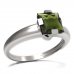 BG prsten s čtvercovým kamenem 496-I - Kov: Stříbro 925 - rhodium, Kámen: Granát