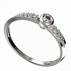 BG zlatý diamantový prstýnek 550 D Bílé zlato - 585 Diamant lab-grown