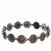 BG bracelet 463 - Metal: Silver 925 - ruthenium, Stone: Moldavit and garnet