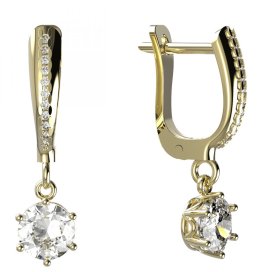 BG zlaté náušnice 1295 Žluté zlato - 585 Diamant