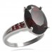 BG prsten oválný kámen 480-J - Kov: Stříbro 925 - rhodium, Kámen: Granát