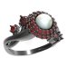 BG prsten s přírodní perlou 540-P - Kov: Pozlacené stříbro 925, Kámen: Granát a perla