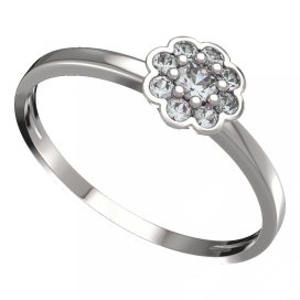 BG zlatý prstýnek 552 C Bílé zlato - 585 Diamant