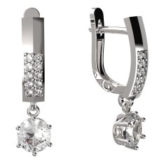 BG zlaté náušnice 1295 Bílé zlato - 585 Diamant