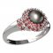 BG prsten s přírodní perlou 540-K - Kov: Stříbro 925 - rhodium, Kámen: Granát a perla