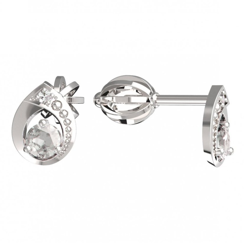 BeKid dětské náušnice 1242 Bílé zlato - 585 Diamant