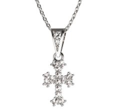 BG zlatý přívěšek křížek 267 Bílé zlato - 585 Diamant