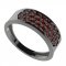 BG prsten přírodní broušený granát   267 - Kov: Stříbro 925 - rhodium, Kámen: Granát