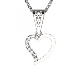 BG zlatý přívěšek srdíčko 1252 Bílé zlato - 585 Bílý kubický zirkon