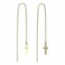 BeKid, Gold kids earrings -1105 - Switching on: Chain 9 cm, Metal: White gold 585, Stone: Green cubic zircon