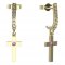 BeKid, Gold kids earrings -1104 - Switching on: Chain 9 cm, Metal: White gold 585, Stone: Dark blue cubic zircon