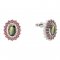 BG earring oval -  244 - Metal: Silver 925 - rhodium, Stone: Garnet