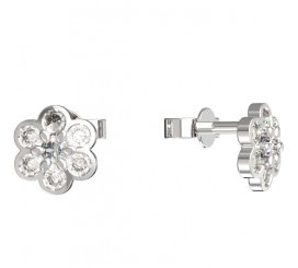 BeKid dětské náušnice šestilístek 866 Bílé zlato - 585 Diamant