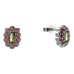 BG  earring 455-03 oval - Metal: Silver 925 - rhodium, Stone: Moldavit and garnet