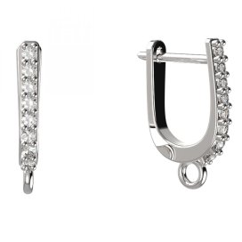 BG zlatý závěs dámské náušnice /91 Bílé zlato - 585 Bílý kubický zirkon