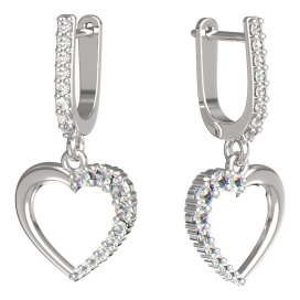 BeKid dívčí náušnice srdíčko 1255 Bílé zlato - 585 Diamant