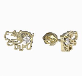 BeKid dětské náušnice hrošík 1188 Žluté zlato - 585 Diamant