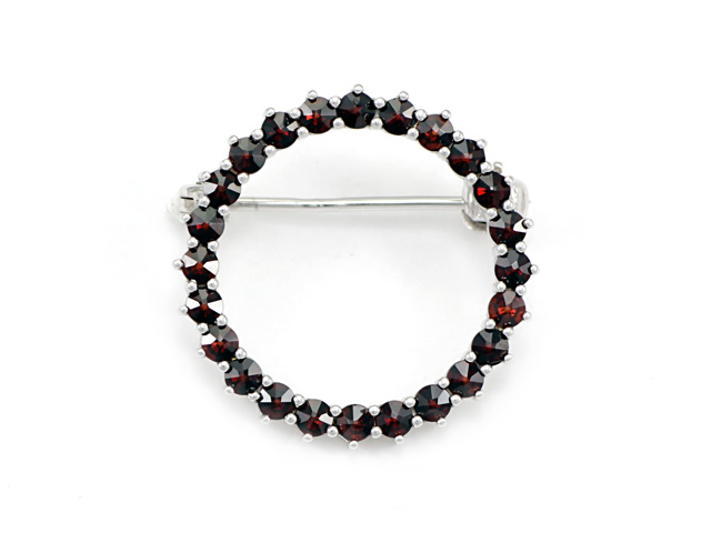 BG brož 009 Stříbro 925 - rhodium Granát