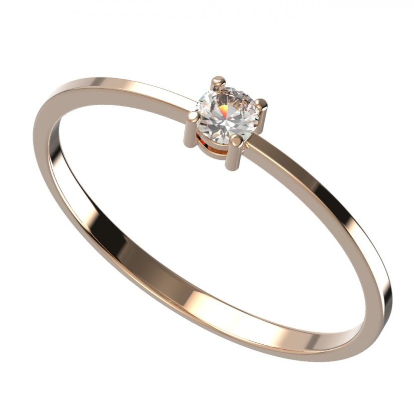 BG zlatý diamantový prstýnek 906 Růžové zlato 585 (30-90dní) Diamant lab-grown