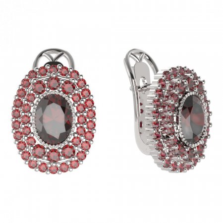 BG  earring 251-R7 oval - Metal: Silver 925 - rhodium, Stone: Garnet