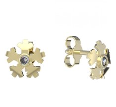 BeKid dětské zlaté náušnice 1284 -  vločka Žluté zlato - 585 Diamant