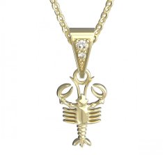 BG zlatý přívěšek Rak 040 Žluté zlato - 585 Diamant