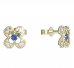 BeKid, Gold kids earrings -830 - Switching on: Puzeta, Metal: Yellow gold 585, Stone: Dark blue cubic zircon