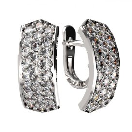 BG zlaté náušnice 861 Bílé zlato - 585 Diamant