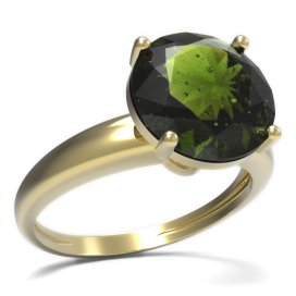 BG prsten s kulatým kamenem 475-I Žluté zlato - 585 Vltavín