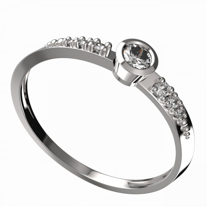 BG zlatý diamantový prstýnek 551 D Bílé zlato - 585 Diamant lab-grown