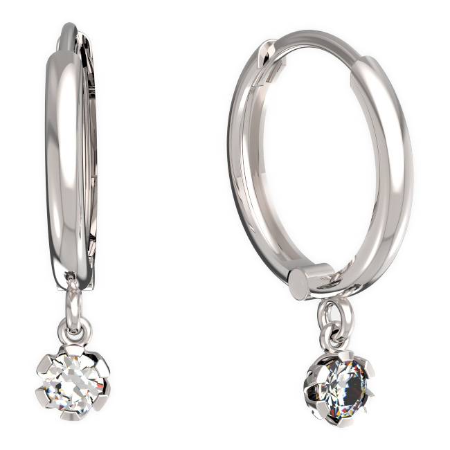 BeKid dětské náušnice 869 Bílé zlato - 585 Diamant