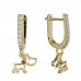 BeKid, Gold kids earrings -1159 - Switching on: English, Metal: Yellow gold 585, Stone: Red cubic zircon