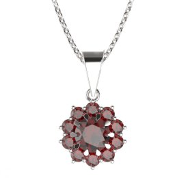 BG přívěs kulatý 011-0 Stříbro 925 - rhodium Granát