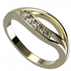 BG zlatý diamantový prsten 462