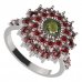 BG prsten 004-Z kulatého tvaru - Kov: Stříbro 925 - rhodium, Kámen: Granát