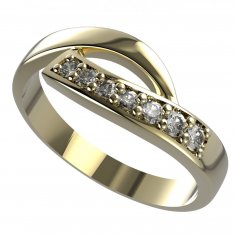 BG zlatý diamantový prsten 918
