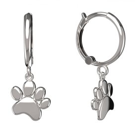 BG zlaté náušnice tlapka1367 Bílé zlato - 585