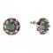 BG earring circular -  472 - Metal: Silver 925 - rhodium, Stone: Garnet