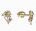 BeKid, Gold kids earrings -1183 - Switching on: Screw, Metal: Yellow gold 585, Stone: Pink cubic zircon