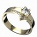 BG zlatý zásnubní prsten 946/556 - Kov: Žluté zlato 585, Kámen: Bílý kubický zirkon