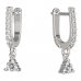 BeKid, Gold kids earrings -773 - Switching on: Pendant hanger, Metal: White gold 585, Stone: White cubic zircon