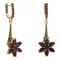BG earring star 520-C91 - Metal: Silver 925 - rhodium, Stone: Garnet