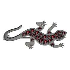 BG brož 307 Stříbro 925 - ruthenium (30-90dní) Granát