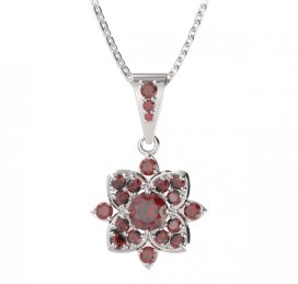 BG přívěs oválný 735-2 Stříbro 925 - rhodium Granát