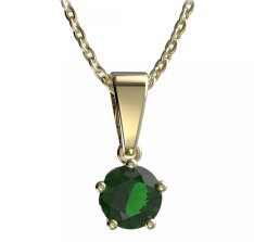 BG zlatý přívěšek 875 Žluté zlato - 585 Zelený kubický zirkon